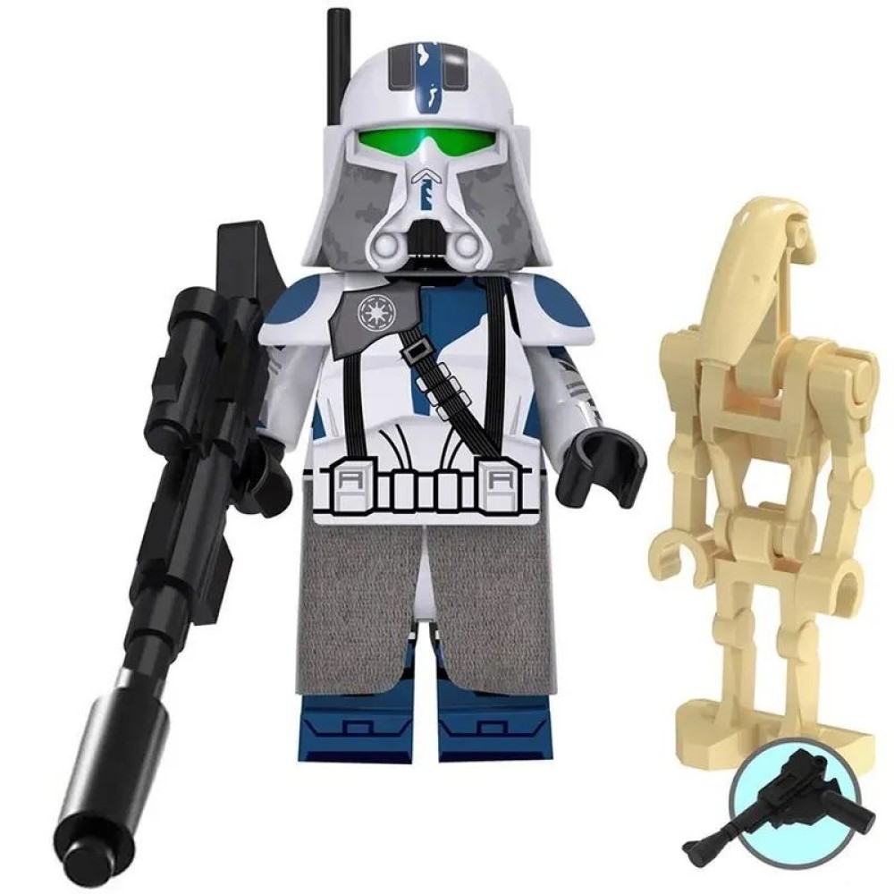 lego minifigure Star Wars Minifigure Commander of the 501st Legion with a battle droid Star Wars building block bricks toys lego minifigure Star Wars Minifigure Commander of the 501st Legion with a battle droid Star Wars building block bricks toys