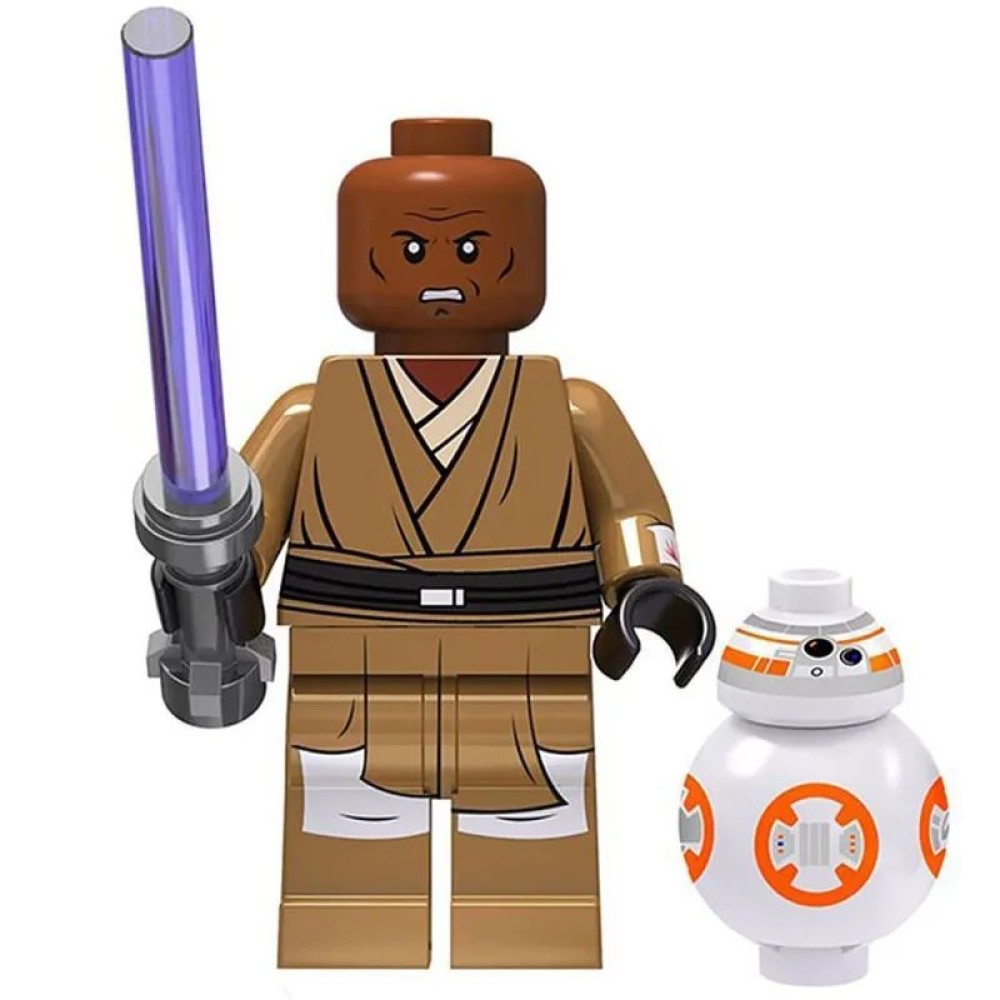 lego minifigure Star Wars Minifigure Mace Windu with BB8 Droid Star Wars building block bricks toys lego minifigure Star Wars Minifigure Mace Windu with BB8 Droid Star Wars building block bricks toys