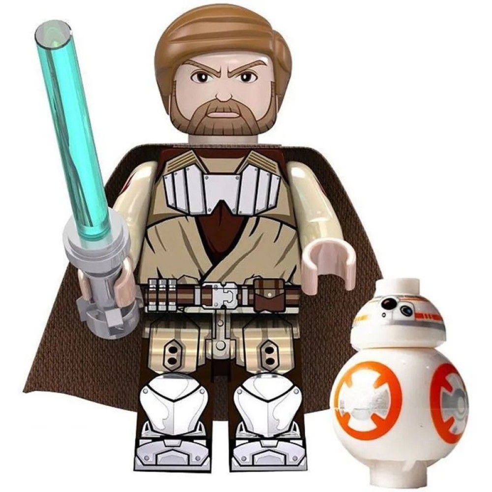 lego minifigure Star Wars Minifigure Obi-Wan Kenobi and BB8 Droid Star Wars building block bricks toys lego minifigure Star Wars Minifigure Obi-Wan Kenobi and BB8 Droid Star Wars building block bricks toys