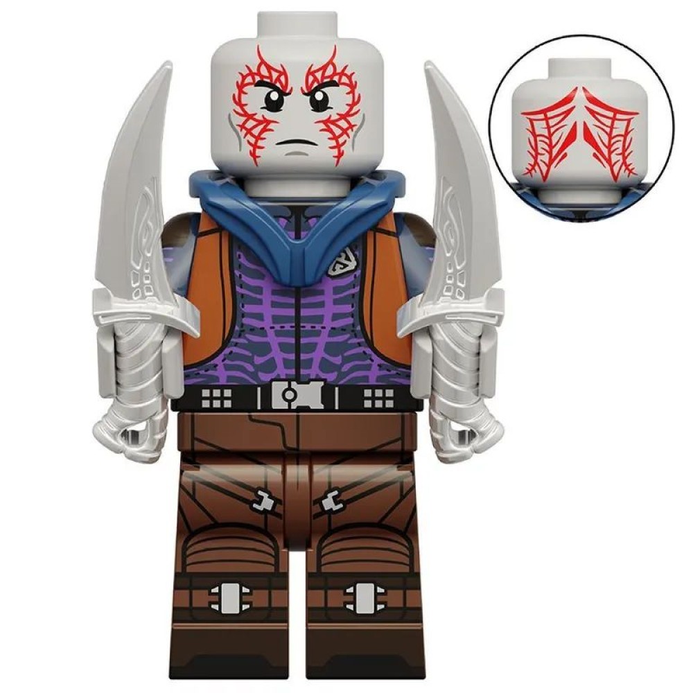 lego minifigure Marvel Minifigure Drax the Destroyer (Guardians of the Galaxy 3) Marvel building block bricks toys