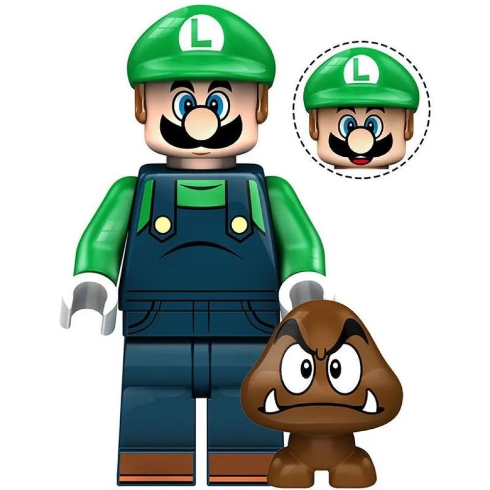 lego minifigure Super Mario Brothers character Minifigure Luigi and mushroom Minifigures building block bricks toys