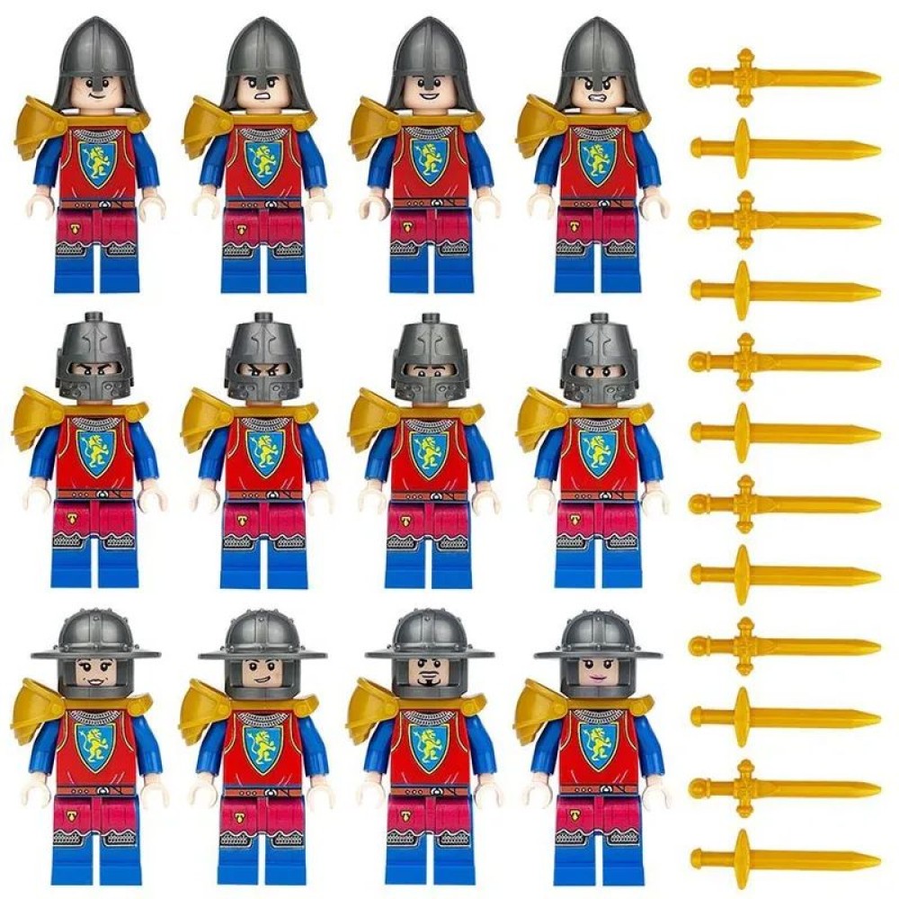 lego minifigure Castle Minifigure Knights squad of 12 knights Minifigures building block bricks toys