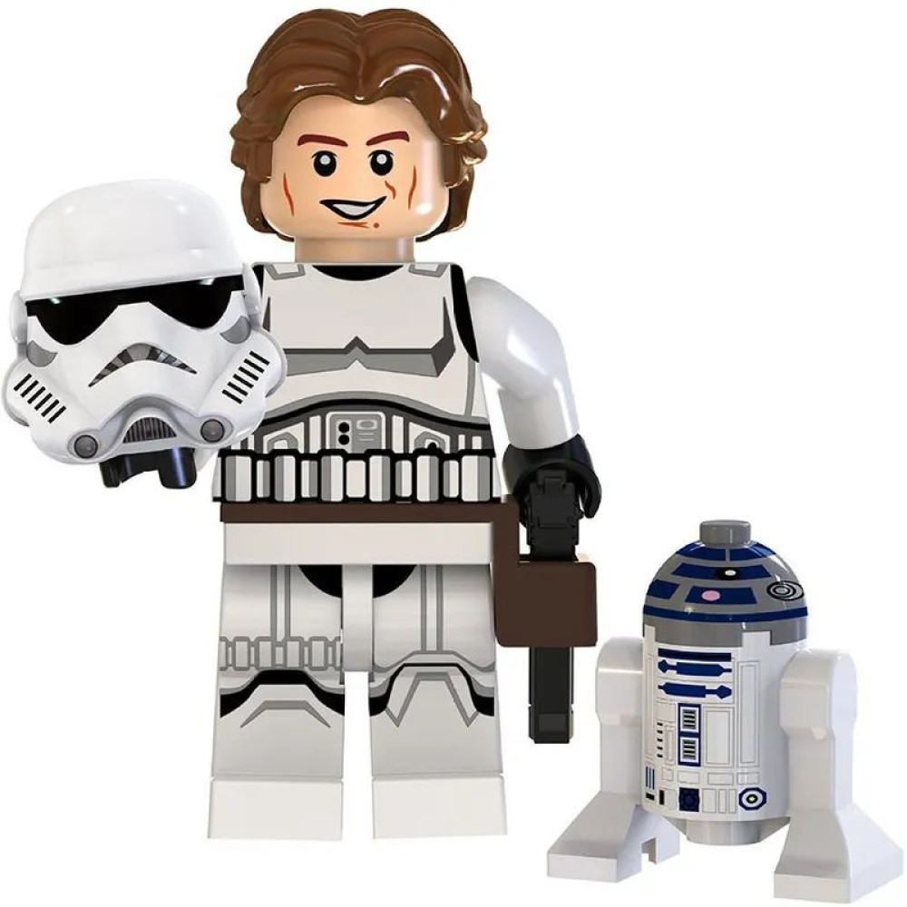 lego minifigure Star Wars Minifigure Han Solo and R2-D2 droid Star Wars building block bricks toys
