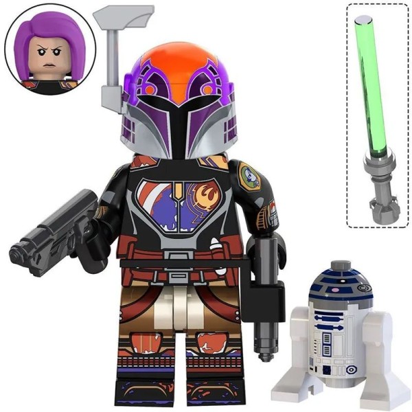 Star Wars Minifigure Sabine Wren with R2-D2 droid Star Wars Minifigure Sabine Wren with R2-D2 droid
