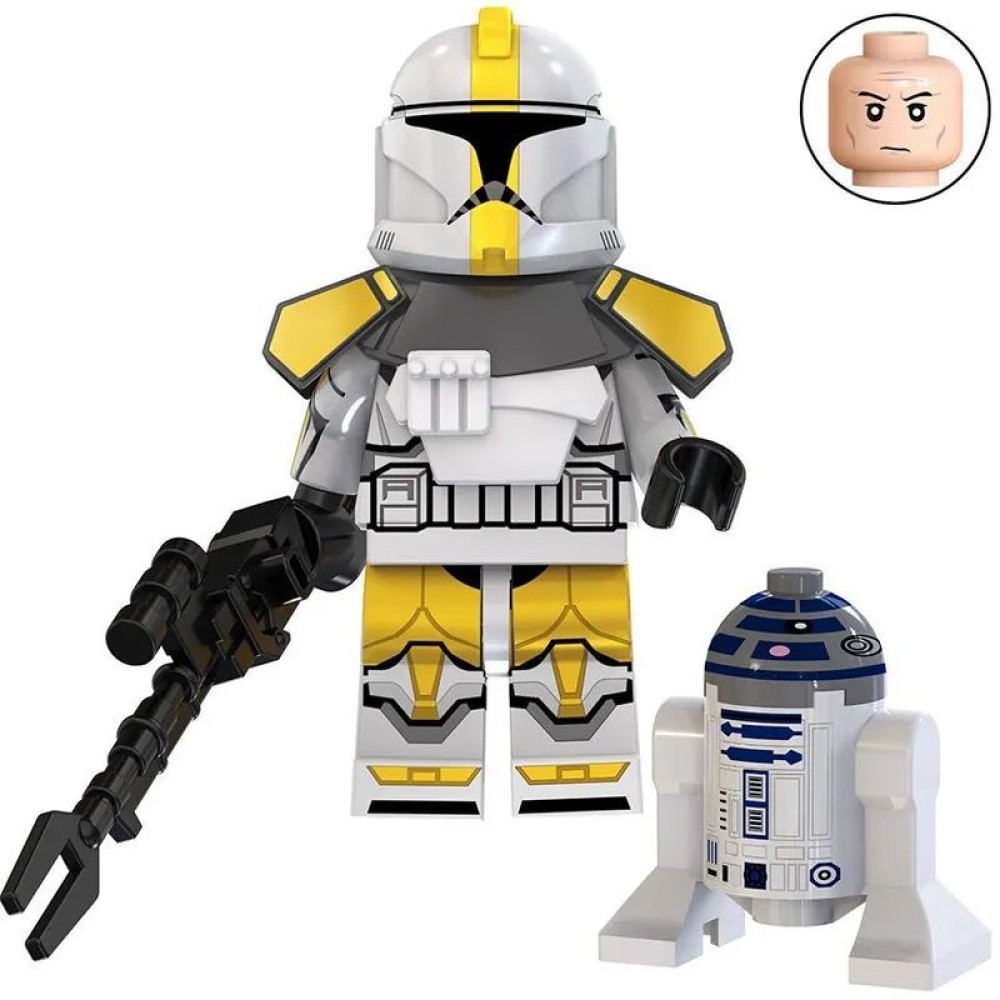 lego minifigure Star Wars Minifigure Clone Commander Bly with R2-D2 droid Star Wars building block bricks toys lego minifigure Star Wars Minifigure Clone Commander Bly with R2-D2 droid Star Wars building block bricks toys