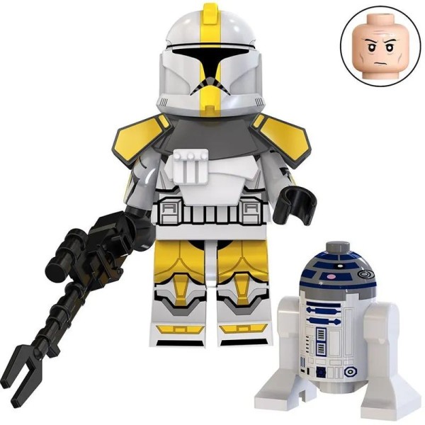 Star Wars Minifigure Clone Commander Bly with R2-D2 droid Star Wars Minifigure Clone Commander Bly with R2-D2 droid