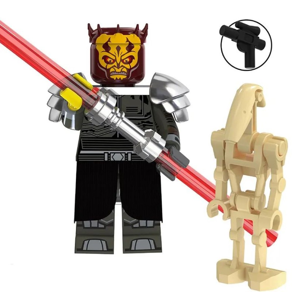 lego minifigure Star Wars Minifigure Savage Opress with a battle droid Star Wars building block bricks toys lego minifigure Star Wars Minifigure Savage Opress with a battle droid Star Wars building block bricks toys