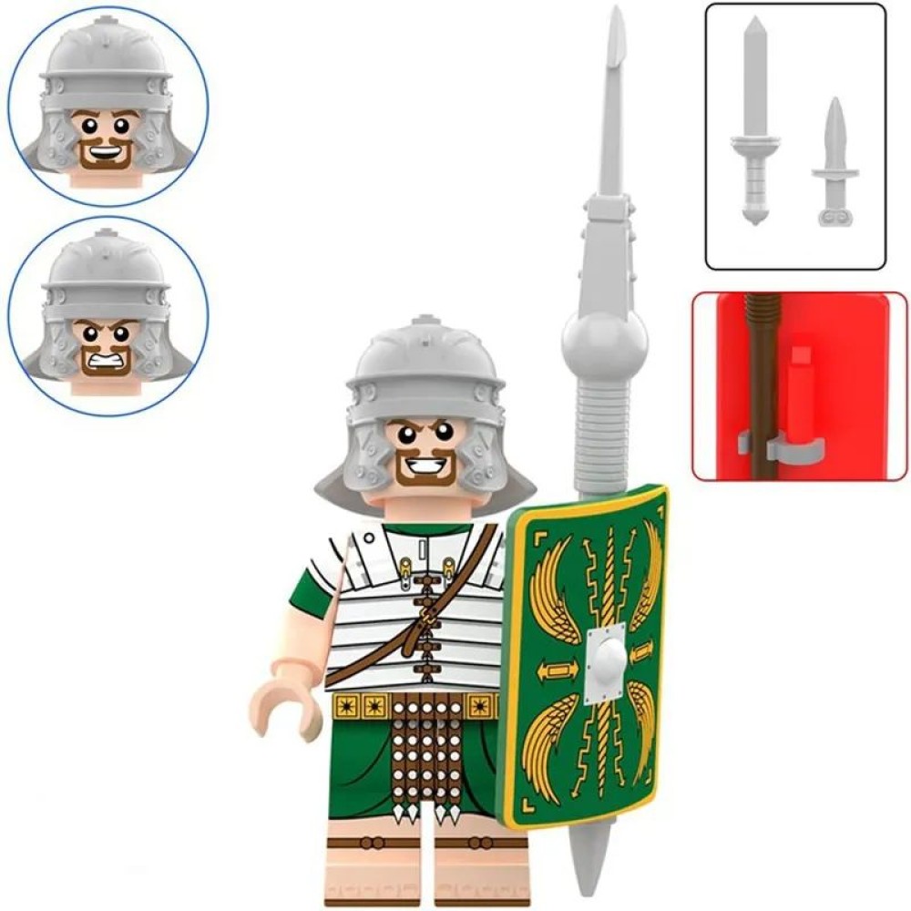 lego minifigure Minifigure Castle Knights Roman Infantry Green Minifigures building block bricks toys