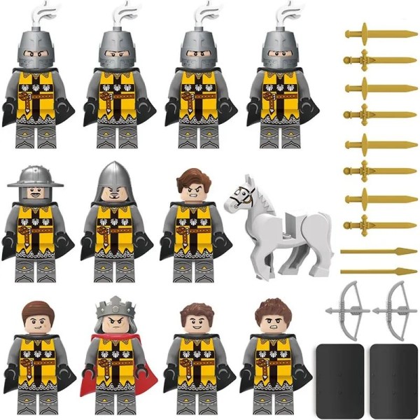 Minifigure Castle Knights Squad of 11 Knights and horse