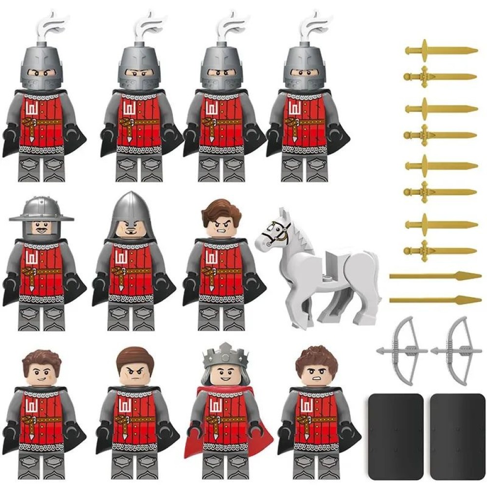lego minifigure Minifigure Castle Knights 11 knights squad and a horse Minifigures building block bricks toys lego minifigure Minifigure Castle Knights 11 knights squad and a horse Minifigures building block bricks toys