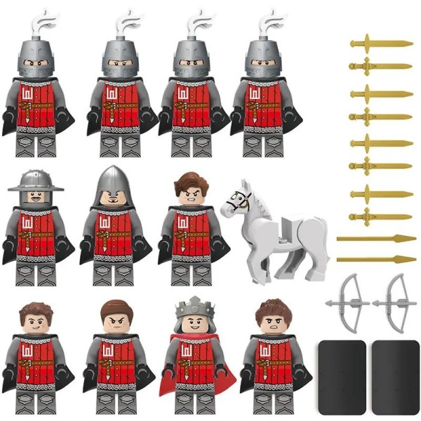 Minifigure Castle Knights 11 knights squad and a horse Minifigure Castle Knights 11 knights squad and a horse