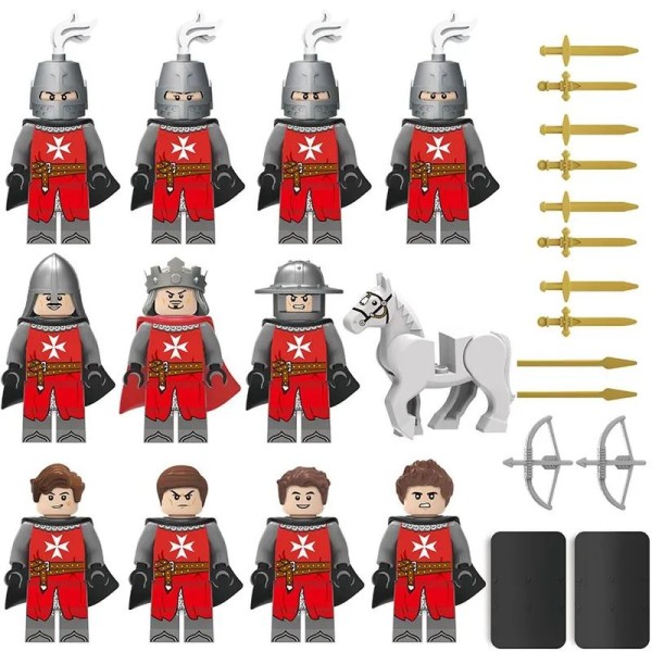 Minifigure Castle Knights 11 knights squad and a horse Minifigure Castle Knights 11 knights squad and a horse