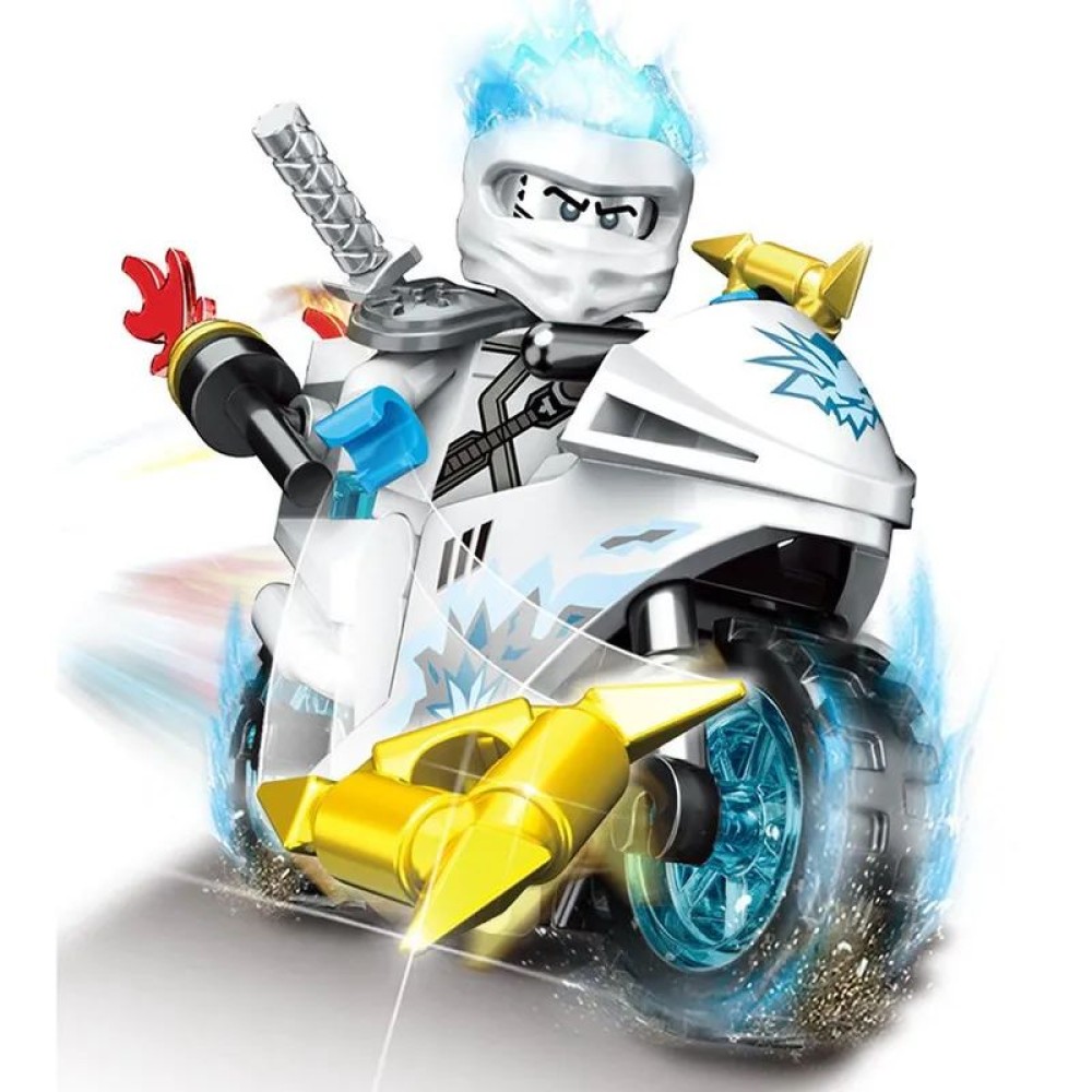 lego minifigure NinjaGo MinifigureZane on motorcycle NINJAGO building block bricks toys lego minifigure NinjaGo MinifigureZane on motorcycle NINJAGO building block bricks toys