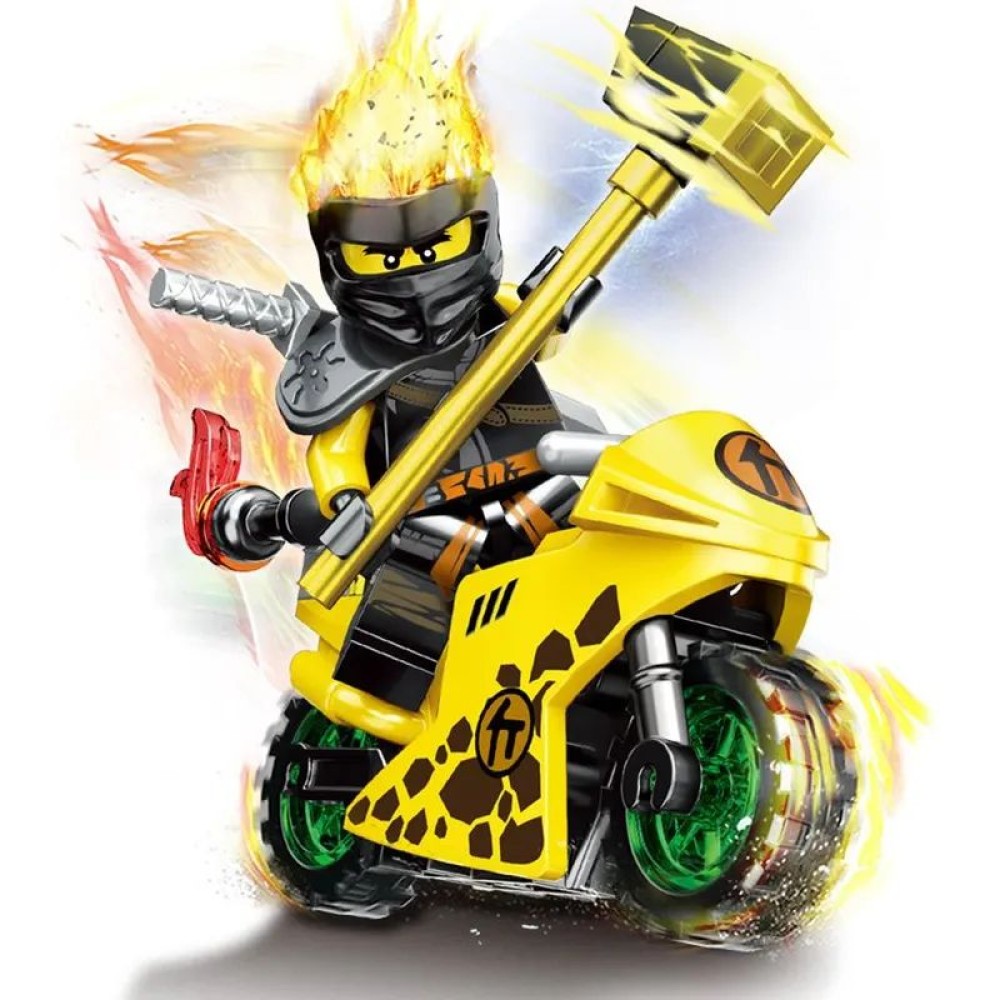 lego minifigure Ninja NinjaGo Minifigure Ninja Cole on motorcycle NINJAGO building block bricks toys lego minifigure Ninja NinjaGo Minifigure Ninja Cole on motorcycle NINJAGO building block bricks toys