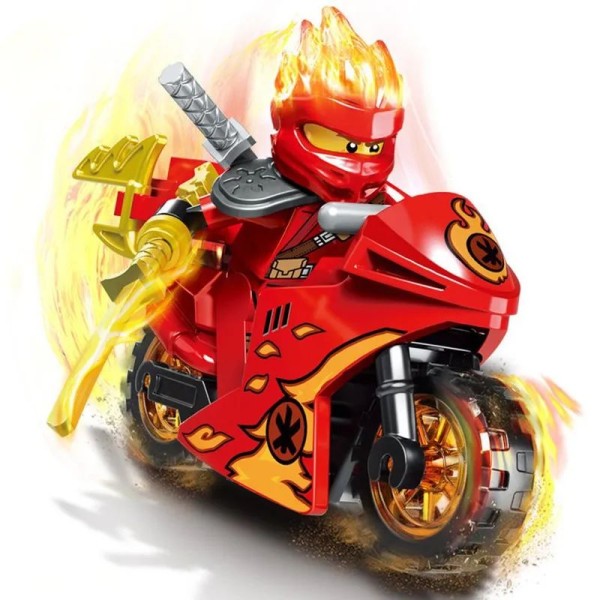 Ninjago Ninja Minifigure Ninja Kai on motorcycle Ninjago Ninja Minifigure Ninja Kai on motorcycle