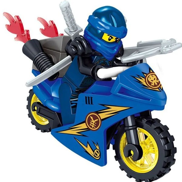 Ninjago Ninja Minifigure Ninja Jay on motorcycle Ninjago Ninja Minifigure Ninja Jay on motorcycle