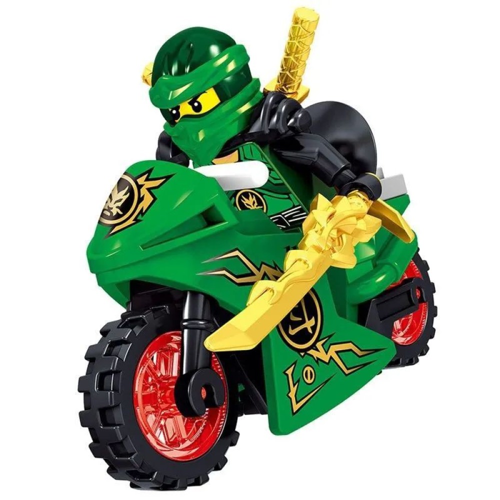 lego minifigure Ninjago Ninja Minifigure Ninja Lloyd on motorcycle NINJAGO building block bricks toys lego minifigure Ninjago Ninja Minifigure Ninja Lloyd on motorcycle NINJAGO building block bricks toys