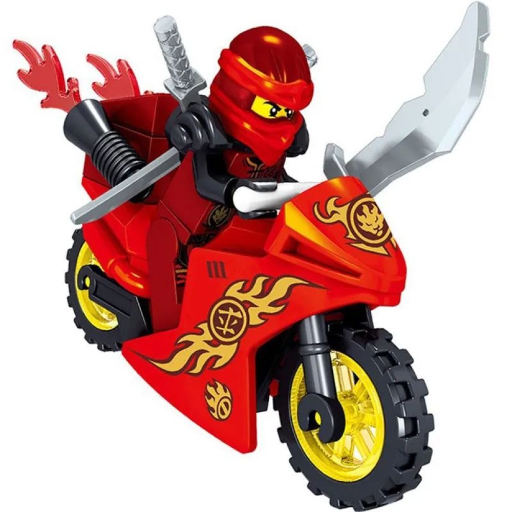 lego minifigure Ninja NinjaGo Minifigure Ninja Kai on motorcycle NINJAGO building block bricks toys lego minifigure Ninja NinjaGo Minifigure Ninja Kai on motorcycle NINJAGO building block bricks toys