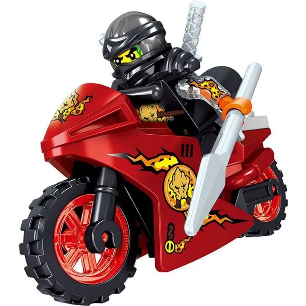 lego minifigure Ninja NinjaGo Ninja Cole on motorcycle NINJAGO building block bricks toys lego minifigure Ninja NinjaGo Ninja Cole on motorcycle NINJAGO building block bricks toys
