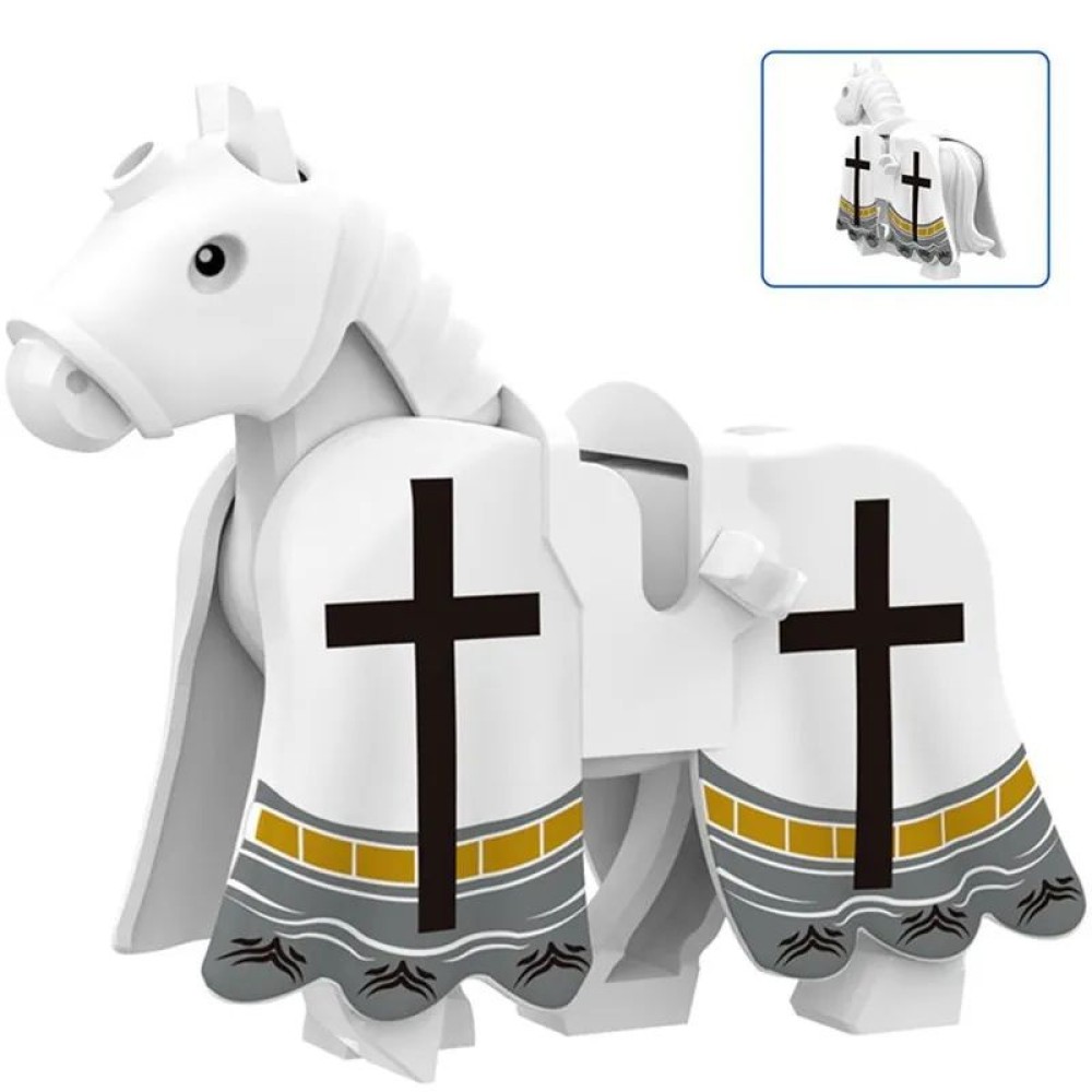 lego minifigure Minifigure Castle Knights Crusader Warhorse Minifigures building block bricks toys