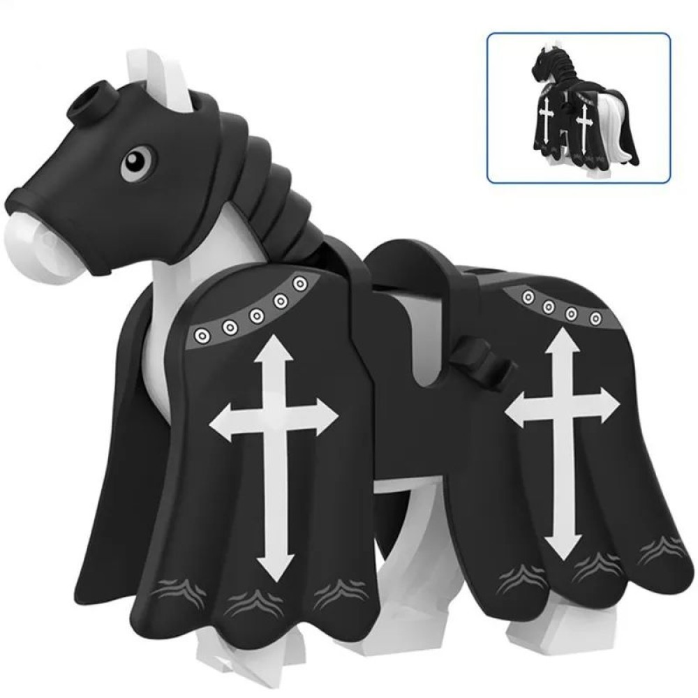 lego minifigure Minifigure Castle Knights Crusader battle horse Minifigures building block bricks toys
