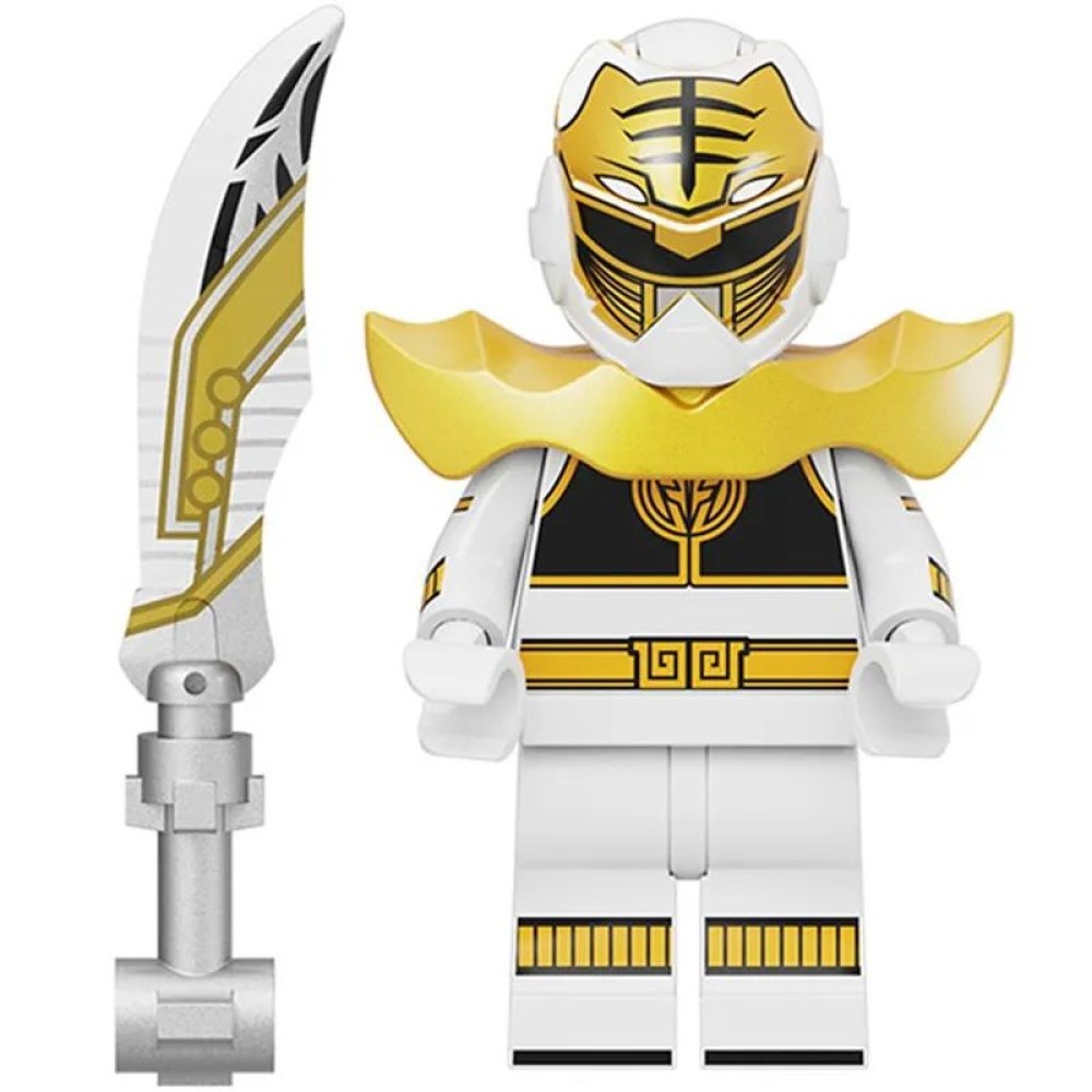 lego minifigure Minifigure of the character from the TV series Power Rangers White Ranger Movie Minifigure building block bricks toys lego minifigure Minifigure of the character from the TV series Power Rangers White Ranger Movie Minifigure building block bricks toys
