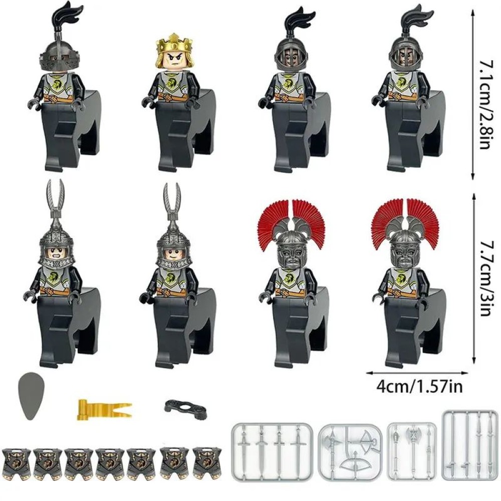 lego minifigure Castle Minifigure Knights squad of 8 knights Minifigures building block bricks toys