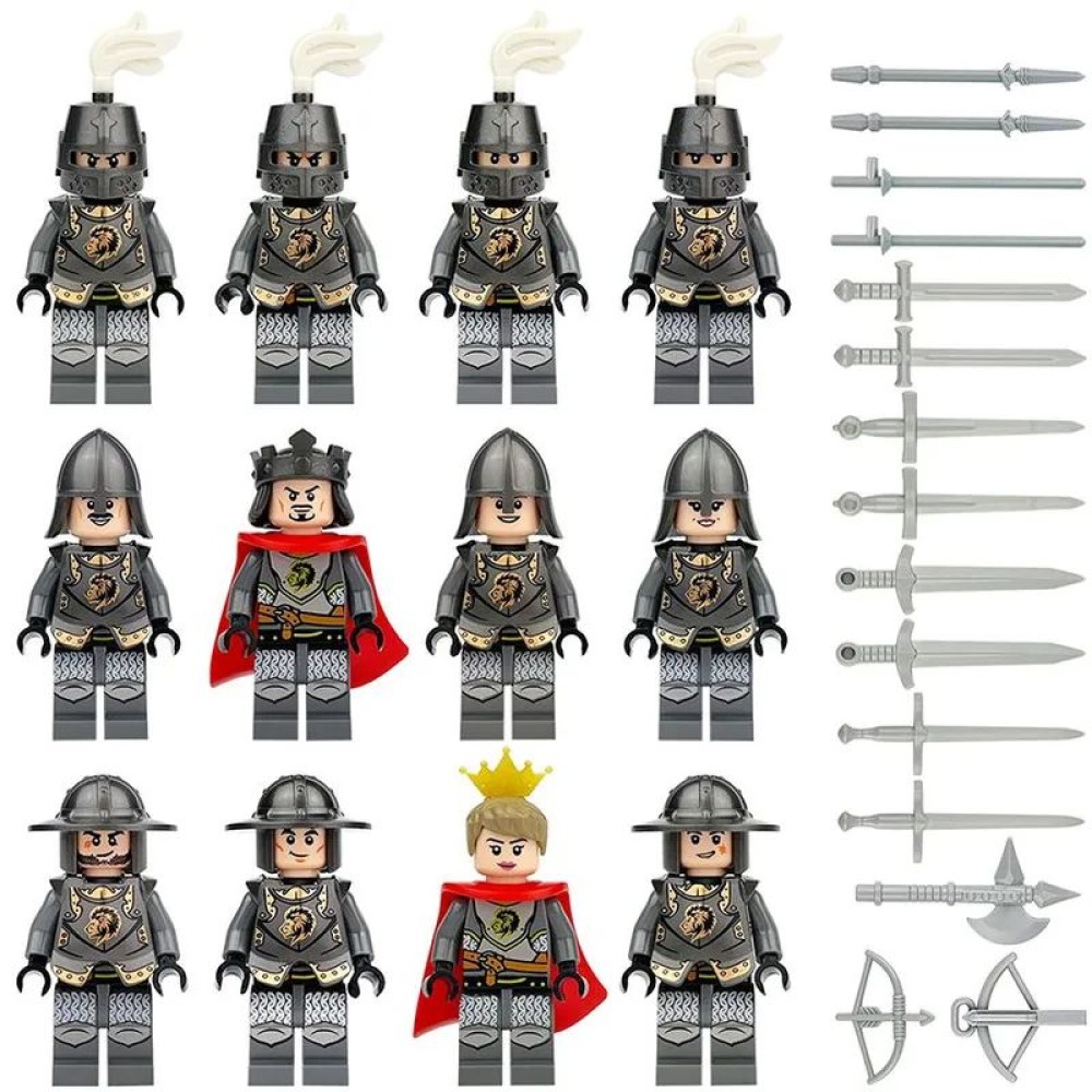lego minifigure Minifigure Castle Knights squad of 12 knights Minifigures building block bricks toys