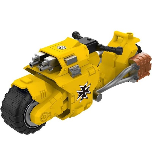 Warhammer 40k Minifigure Attacking Motorcycle of the Imperial Fists