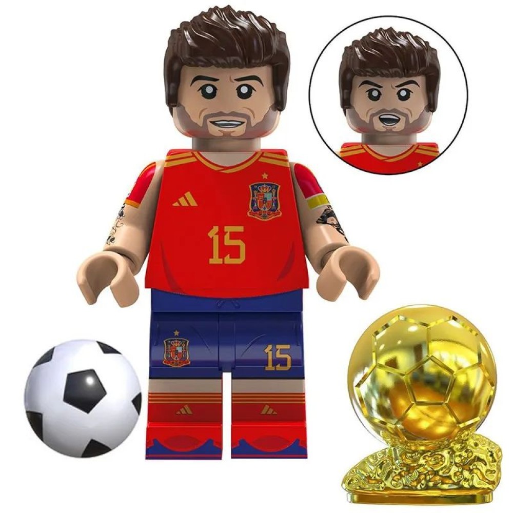 lego minifigure Soccer player Minifigure Sergio Ramos Spain national team Minifigures building block bricks toys