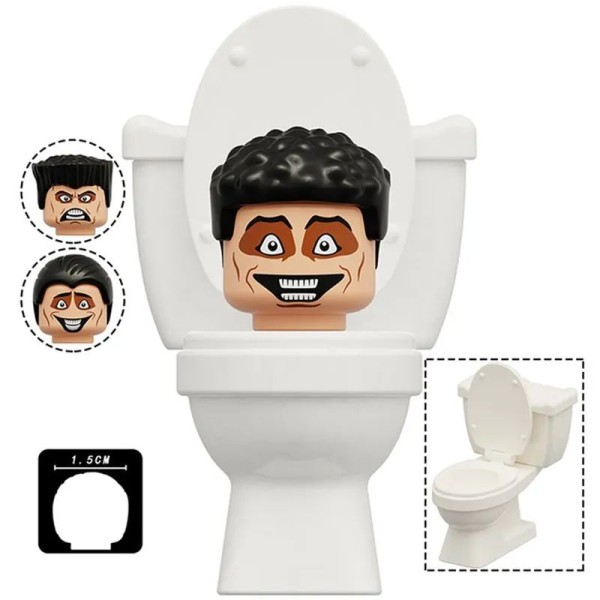 Minifigure "Skibidi Toilet": Toilet Humanoid Minifigure "Skibidi Toilet": Toilet Humanoid