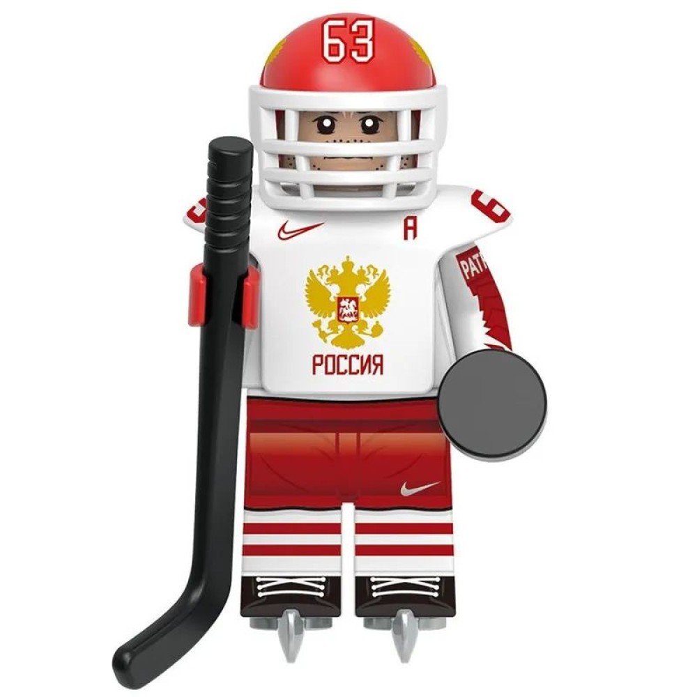 lego minifigure Minifigure of a hockey player Russia national team Minifigures building block bricks toys