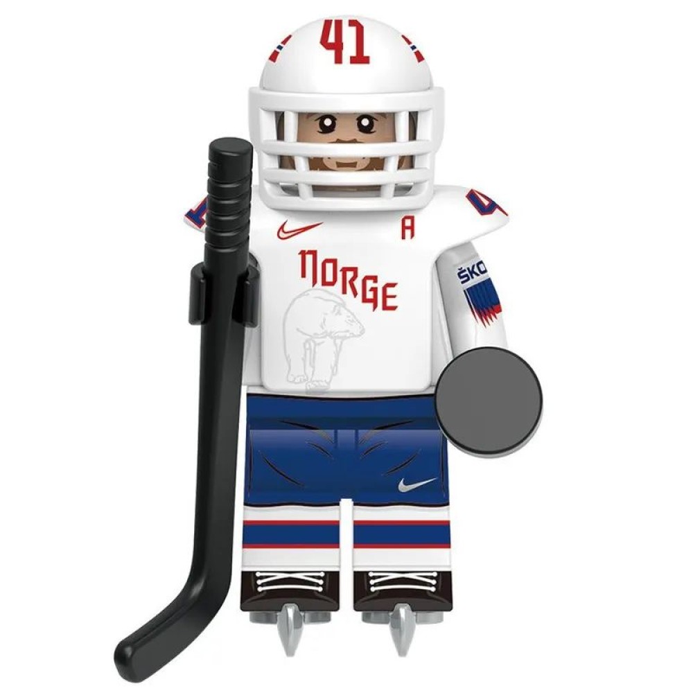 lego minifigure Hockey player Minifigure Norway National Team Minifigures building block bricks toys