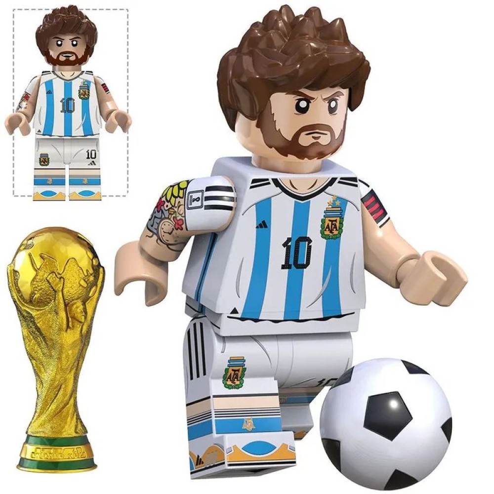 lego minifigure Soccer player Minifigure Lionel Messi Argentina national team Minifigures building block bricks toys