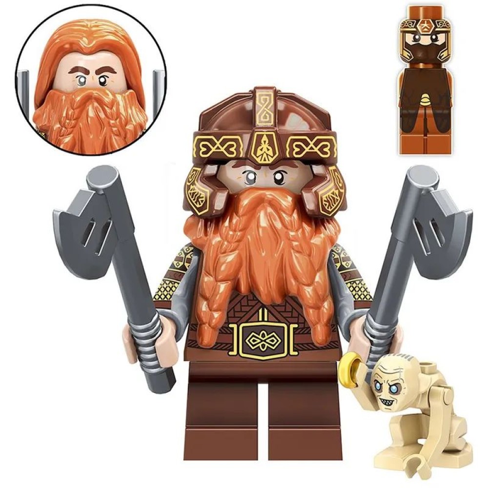 lego minifigure Lord of the Rings Minifigure Dwarf Gimli and Gollum Minifigures building block bricks toys lego minifigure Lord of the Rings Minifigure Dwarf Gimli and Gollum Minifigures building block bricks toys