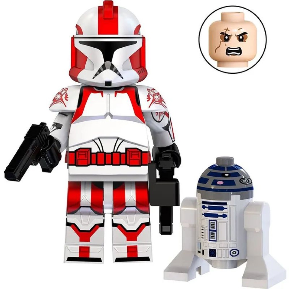 lego minifigure Star Wars Minifigure Commander Stone and Droid R2D2 Star Wars building block bricks toys lego minifigure Star Wars Minifigure Commander Stone and Droid R2D2 Star Wars building block bricks toys