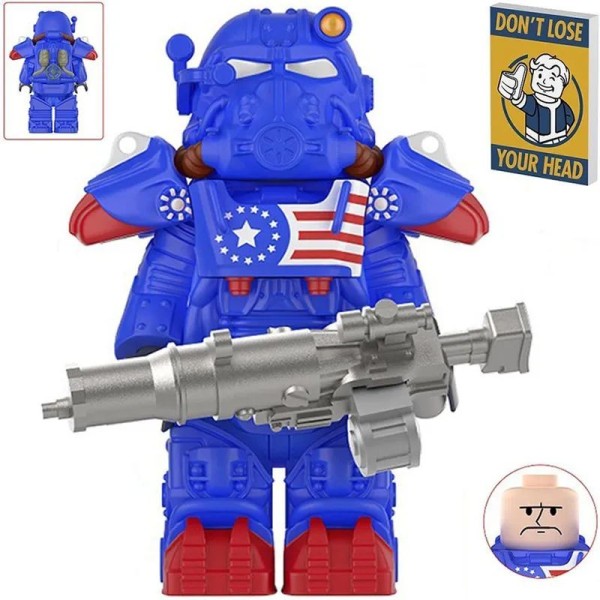Fallout Minifigure Brotherhood of Steel Squire in T-60 Power Armor Fallout Minifigure Brotherhood of Steel Squire in T-60 Power Armor