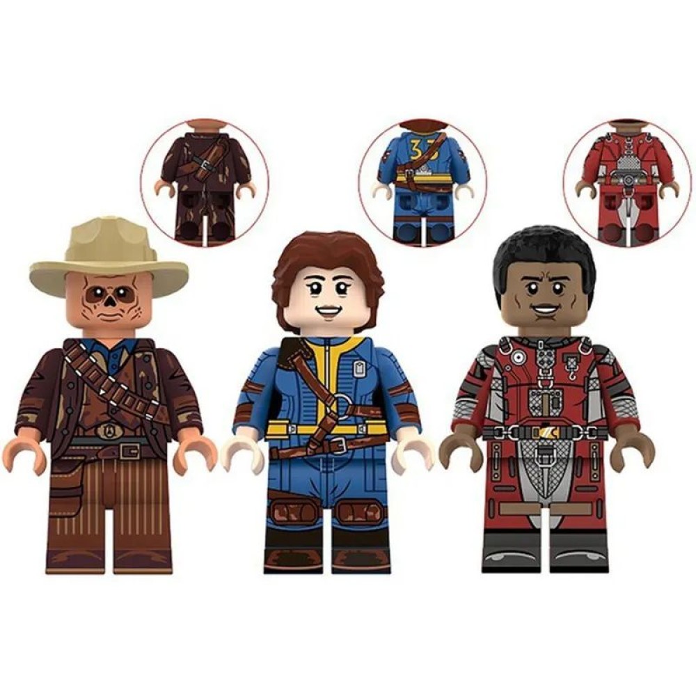 lego minifigure Three Fallout Minifigures Cooper Howard Lucy McLane and Maximus Minifigures building block bricks toys lego minifigure Three Fallout Minifigures Cooper Howard Lucy McLane and Maximus Minifigures building block bricks toys