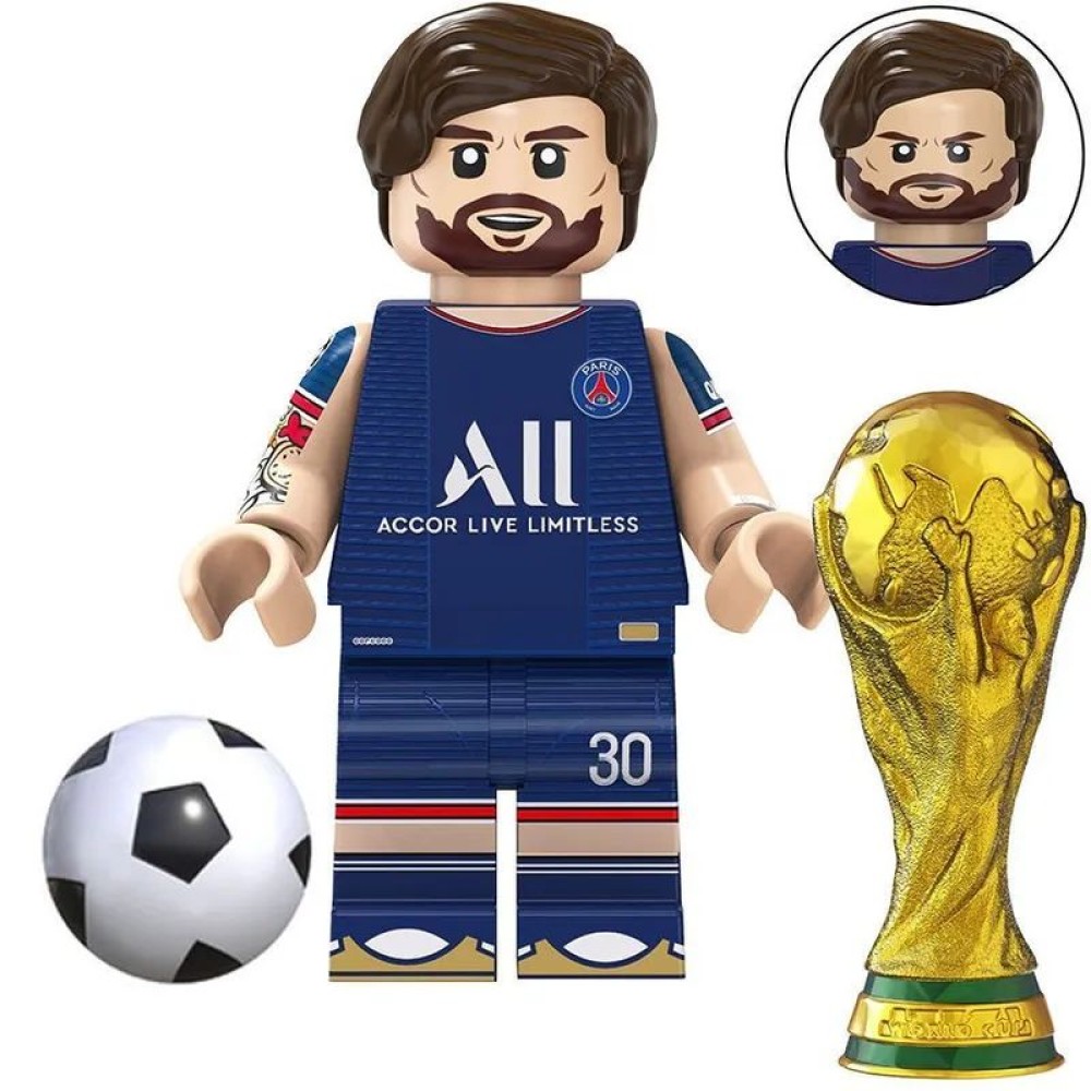 lego minifigure Soccer player Minifigure Lionel Messi PSG Minifigures building block bricks toys