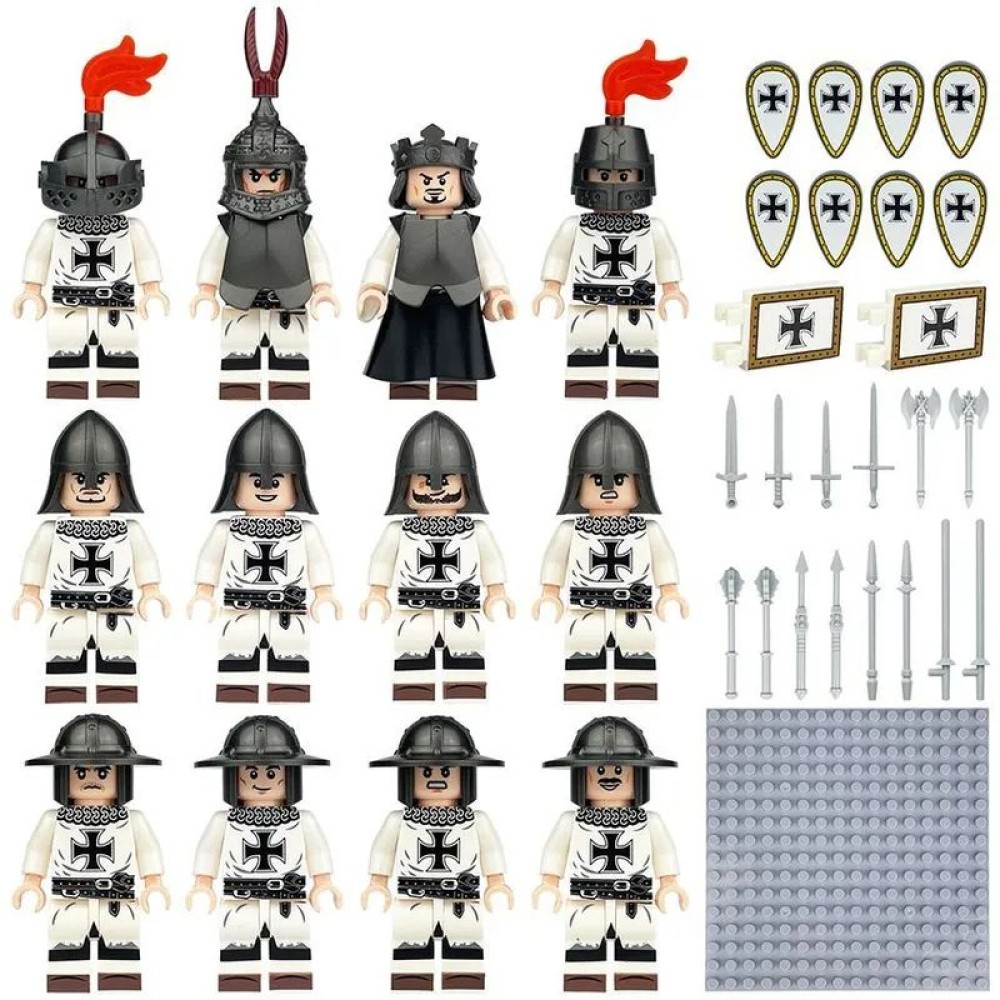 lego minifigure Castle Knights Minifigure squad of 12 knights Minifigures building block bricks toys