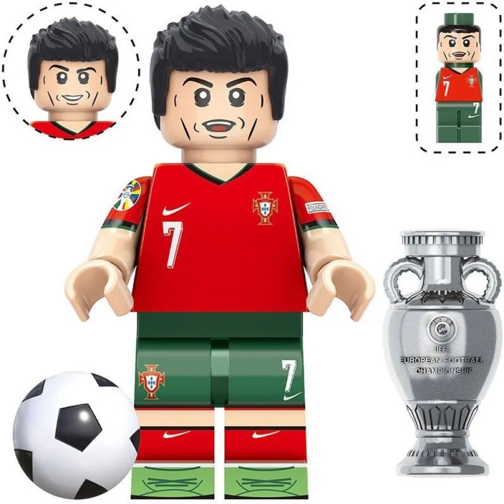 lego minifigure Minifigure of a football player Cristiano Ronaldo Portugal national team Minifigures building block bricks toys