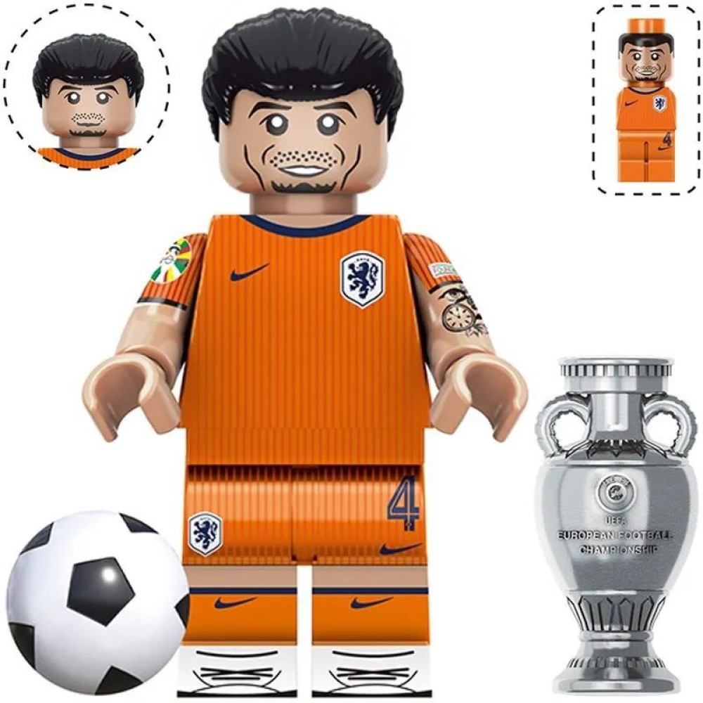 lego minifigure Soccer player Minifigure Virgil van Dijk Netherlands National Team Minifigures building block bricks toys