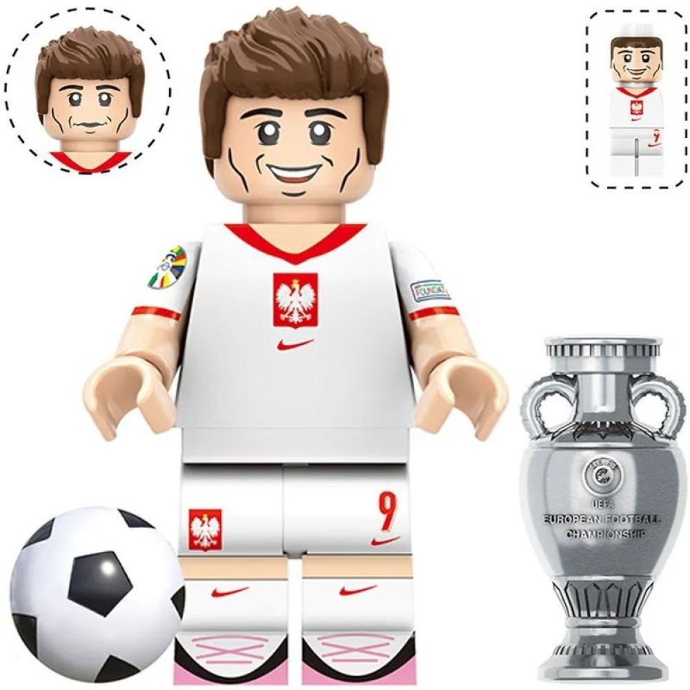 lego minifigure Soccer player Minifigure Robert Lewandowski Poland national team Minifigures building block bricks toys