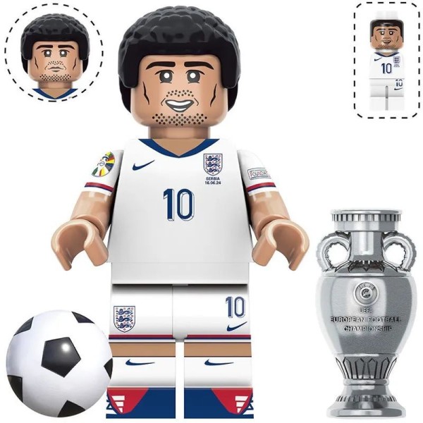 Minifigure of a football player Jude Bellingham England national team Minifigure of a football player Jude Bellingham England national team