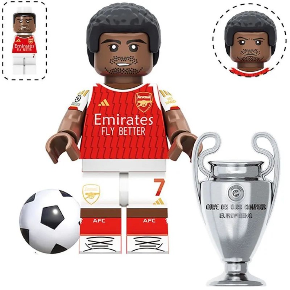 lego minifigure Soccer player Minifigure Bukayo Saka Arsenal Minifigures building block bricks toys