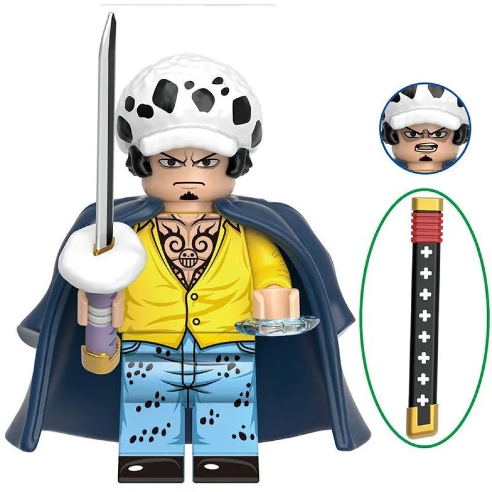 lego minifigure Anime Minifigure One Piece Trafalgar D. Water Law Anime Minifigure building block bricks toys lego minifigure Anime Minifigure One Piece Trafalgar D. Water Law Anime Minifigure building block bricks toys