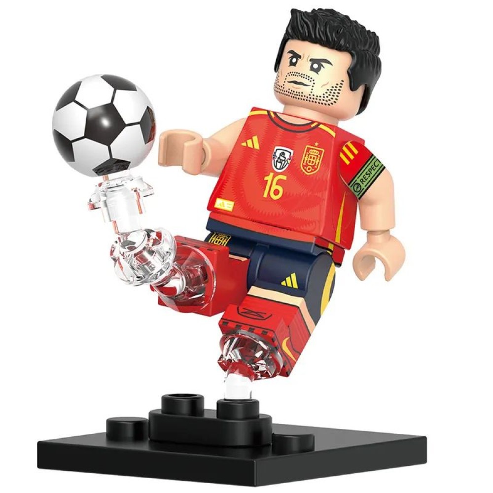 lego minifigure Soccer player Minifigure Rodri Spain national team Minifigures building block bricks toys
