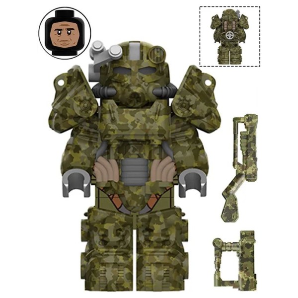 Fallout Minifigure Brotherhood of Steel Soldier in T-60 Power Armor Fallout Minifigure Brotherhood of Steel Soldier in T-60 Power Armor
