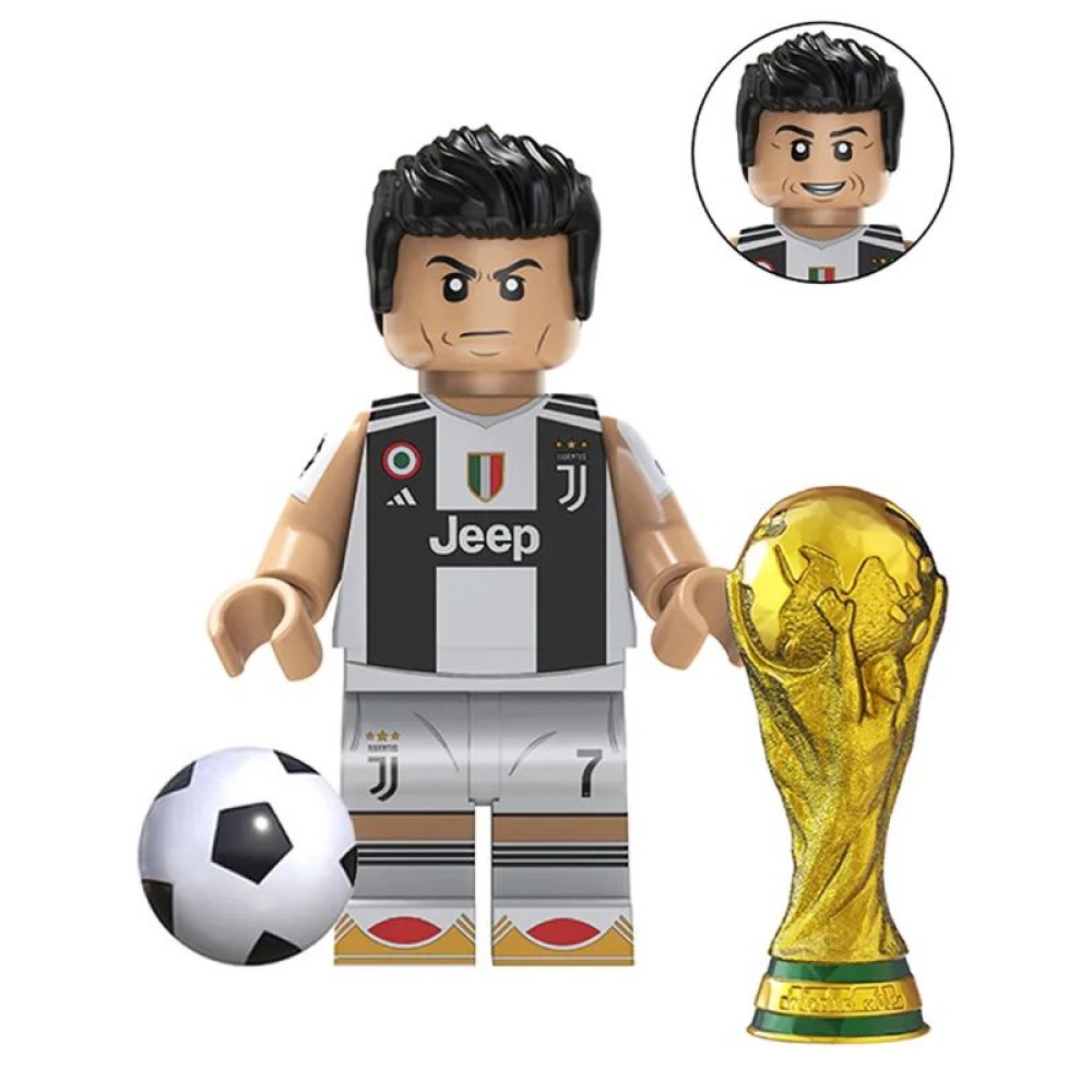 lego minifigure Soccer player Minifigure Cristiano Ronaldo Juventus Minifigures building block bricks toys