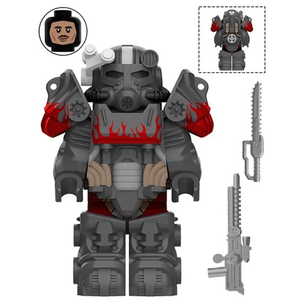 Fallout Minifigure Brotherhood of Steel Soldier in T-60 power armor Fallout Minifigure Brotherhood of Steel Soldier in T-60 power armor